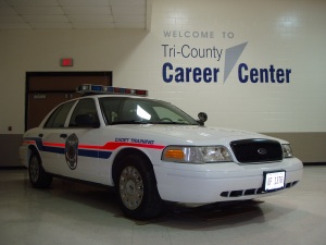 Reflective graphics for Police and security training at Tri-County Career Center